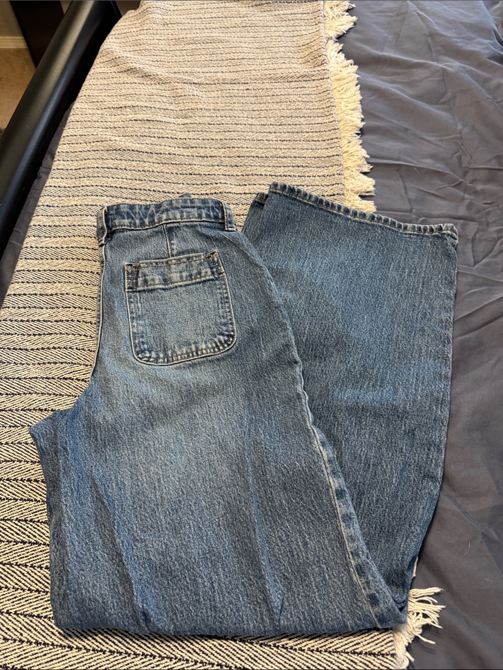 Wide Leg Flare Jeans in Medium Blue